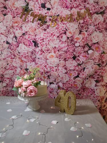 8x6ft Pink Flowers Backdrops Floral Wall Background Girls Women Birthday Spring Tea Party Backdrop Weeding Bridal Shower Anniversary Ceremony Decor - size: 8 x 6 ft