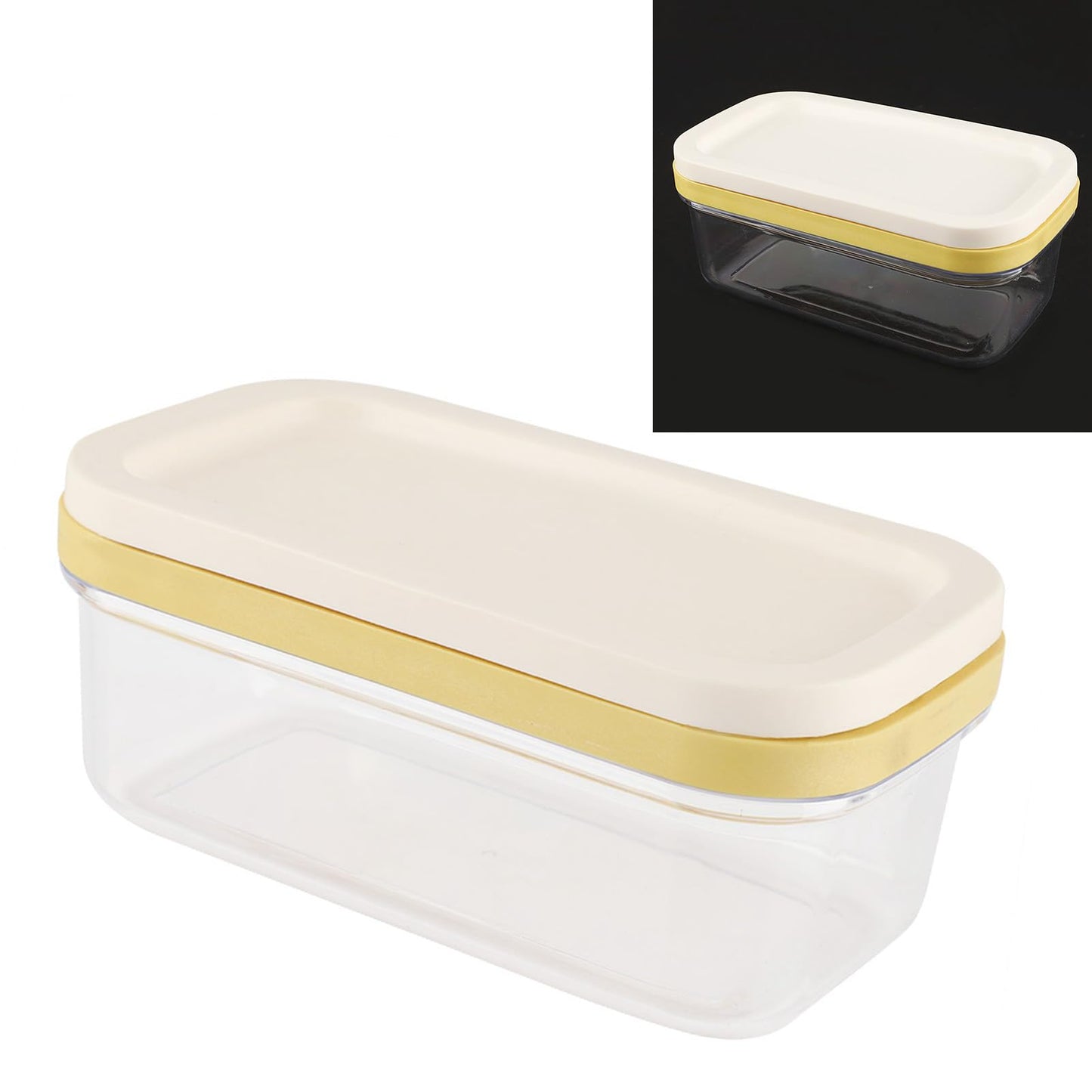 Yctze Butter Box Cheese Container with Cutting Net for Food Storage in Kitchen, Plastic Dish Box with Lid - Ideal for Cheese, Velveta and Butter Storage
