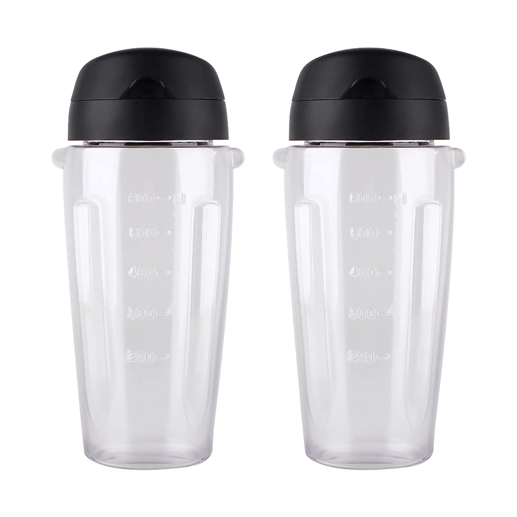 Joyparts 2PCS Replacement Parts Cups with Lids 20oz Smoothie Bottle ， Compatible with Oster Classic Series Blender