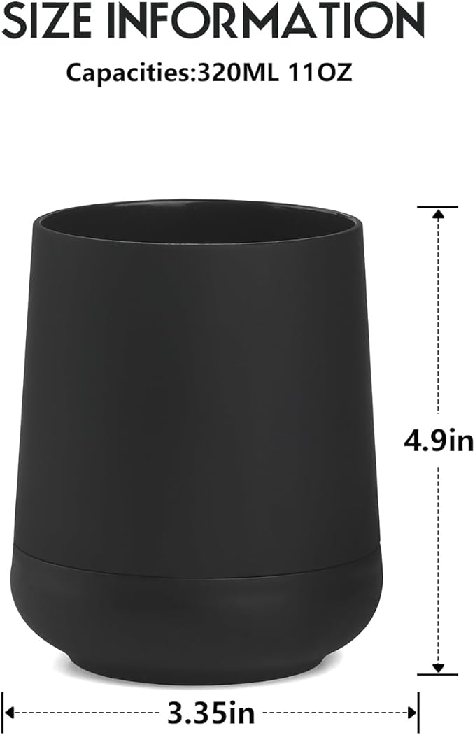 Matte Black Silicone Boot Toothbrush Holders, Modern Tooth Brushing and Toothpaste Holder Tumbler Cup for Bathroom Organizer (Black)