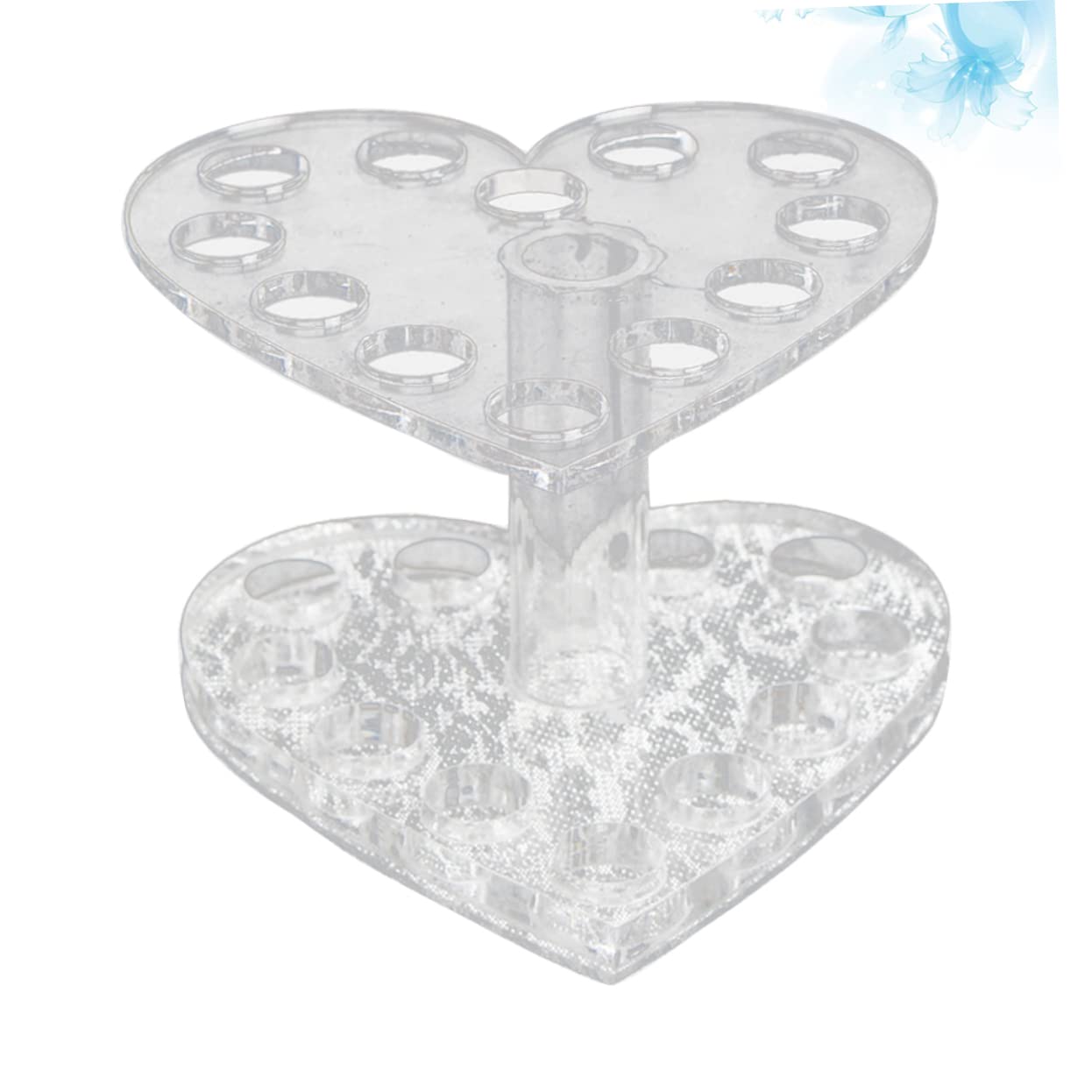 Healeved Heart-Shaped Nail Art Pen Holder Transparent Acrylic Gel Brush Stand Organizer Uv Gel Polish Pen Rest 3.42X3.34X2.40In for Manicure Tools