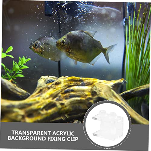 UKCOCO 2pcs Transparent Acrylic Clip for Fish Tank Background Durable Background Fixing Clips with Siphon Groove for Aquariums and Water Tanks