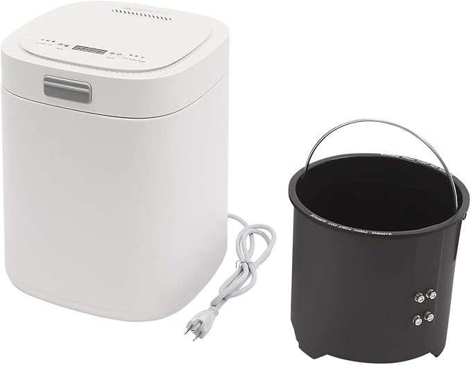 Electric Food Composter 2.5L Capacity, 500W Heating Power Kitchen Compost Bin with 3 Working Modes (Quick/Standard/Ferment), Odorless and Quiet Operation for Apartment Home Use (White)