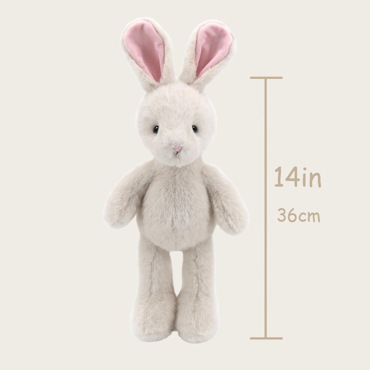 MR ViviCare 14" Adorable White Bunny Stuffed Animals for Kids and New Born Babies,Lovely Stuffed Rabbit Plush Toys for Boys and Girls,Great Gifts on Birthday,Christmas,Machine Washable
