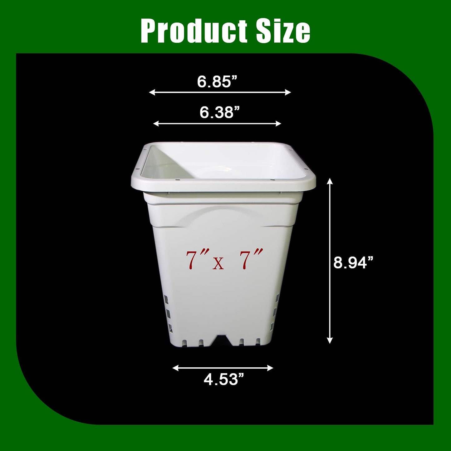 Gyfofix HG7X7SW 7"x7" Square White Pot, 9" Tall Pack of 5