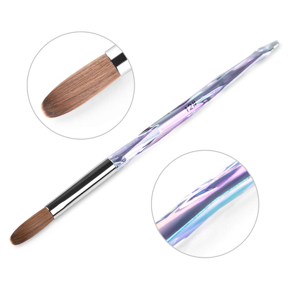 Rolabling Nail Art Brush Acrylic Brush Nail Pen with Symphony Diamond Handle Manicure Design Nail Art Tool (Set-5)