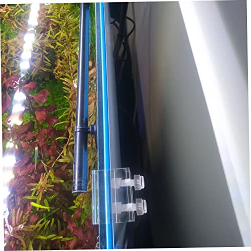 UKCOCO 2pcs Transparent Acrylic Clip for Fish Tank Background Durable Background Fixing Clips with Siphon Groove for Aquariums and Water Tanks