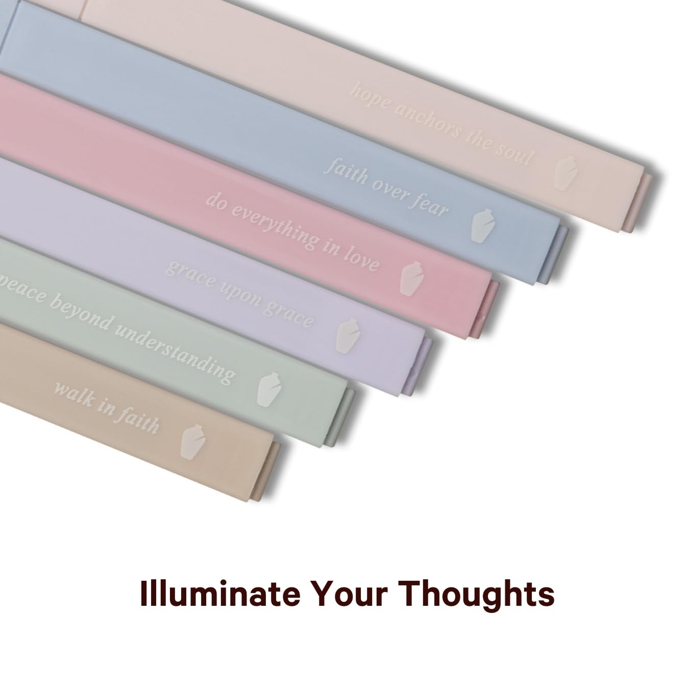 ALABASTER Co. - No Bleed Pastel Highlighter Set, 6 Pcs, Chisel Tip, Muted Pastel Colors, Bible Study Supplies