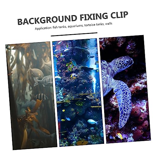 UKCOCO 2pcs Transparent Acrylic Clip for Fish Tank Background Durable Background Fixing Clips with Siphon Groove for Aquariums and Water Tanks