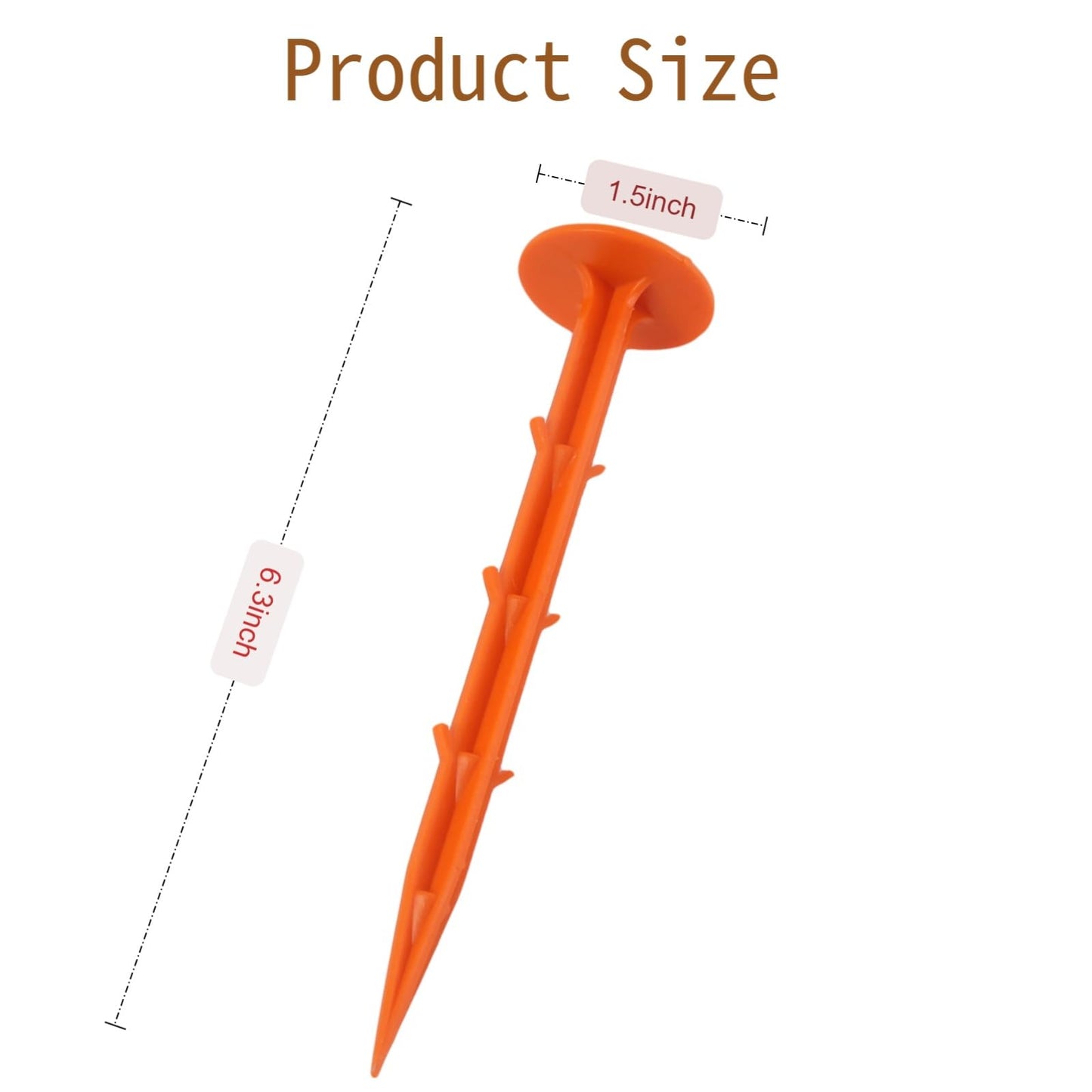 indiedouker Property Line Markers - Unbreakable 6.3" Barbed Stakes for Ground and Survey Use (Color Plastic, 40)