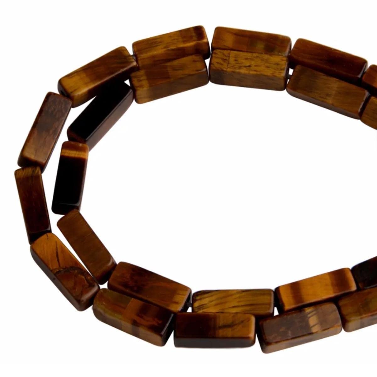 4x13mm Natural Stone Tiger Eyes Rectangular Column Tube Cylinder Spacer Loose Beads Gemstone for DIY Bracelets Necklace Jewelry Making Strand 15 Inch (28-30pcs)