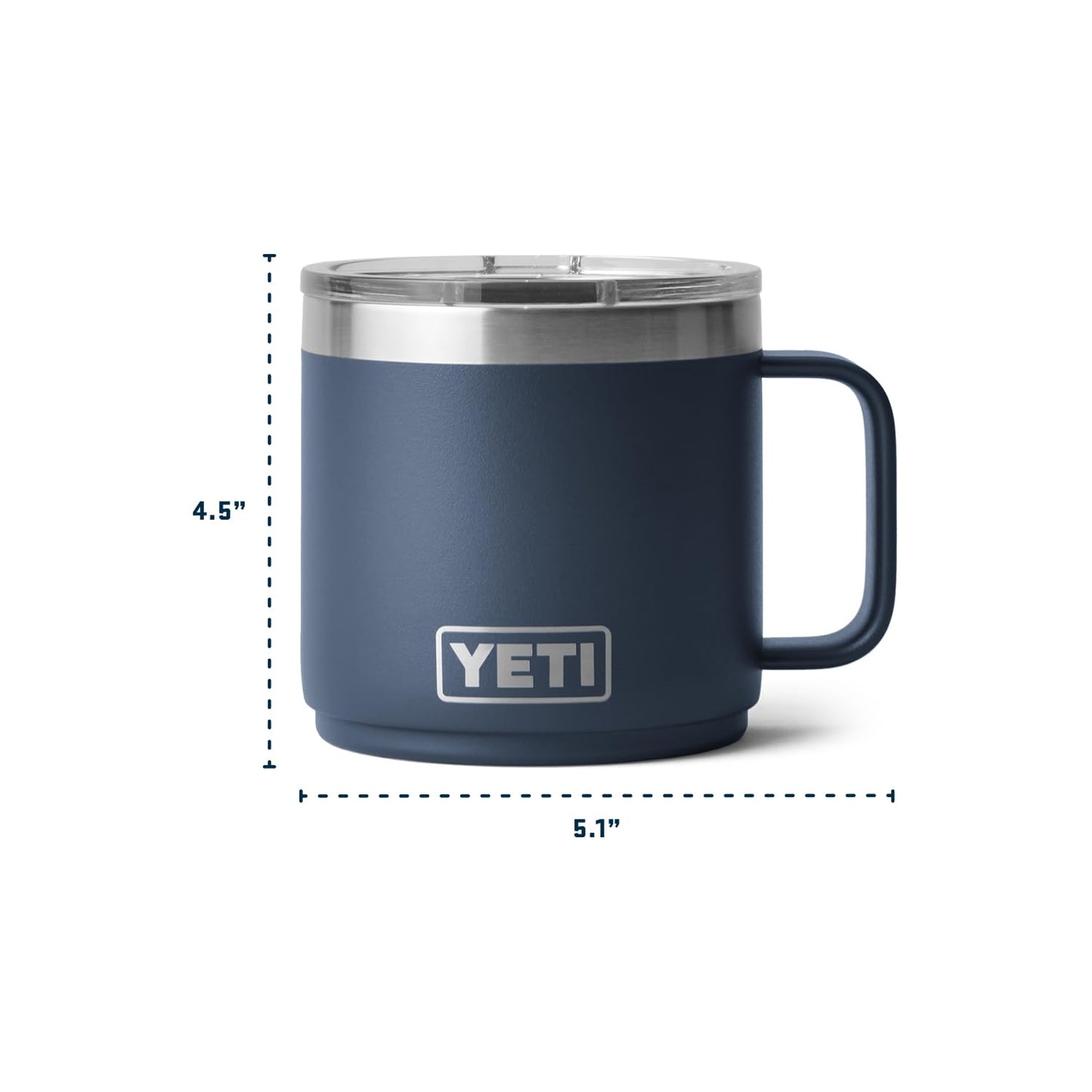 YETI Rambler 14 oz Ceramic Lined Stackable Mug, Vacuum Insulated, Stainless Steel with MagSlider Lid, Cherry Blossom