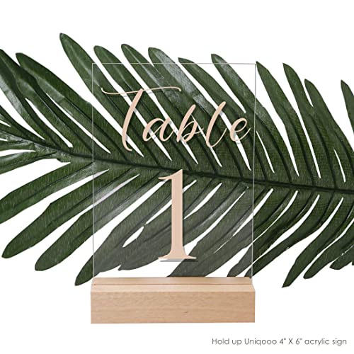 UNIQOOO 20 Pack 4" Birch Wood Stands for Wedding Acrylic Sign, Wood Table Number Holders for 1/8 Thick Acrylic Sheets | Wedding Display Stand, Card Holder, Great for Bar Menu, Retail Sign, Party and Events - color: Birch 20 pack