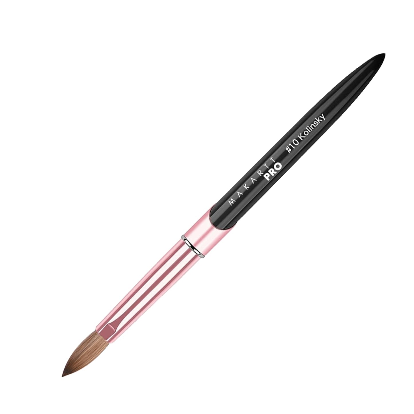 MakarttPro Kolinsky Acrylic Nail Brush Size 10 – 100% Pure Kolinsky Hair Nail Brush for Acrylic Application, Professional Nail Brush for Smooth Bead Control, Anti-Clogging, Acetone Resistant Handle