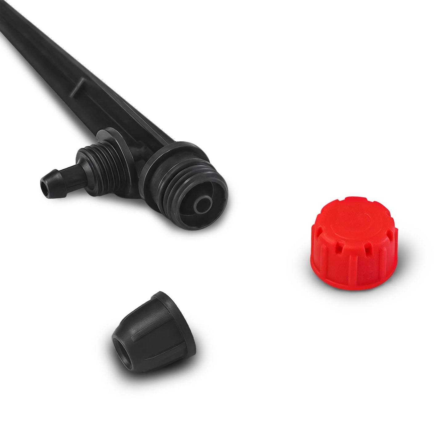 WZFLRUA 55 Pieces Drip Irrigation Emitters for 1/4" Tubing, Adjustable 360 Degree Water Flow Irrigation Multi Stream Spray Emitter On 5" Stake for Garden Watering System