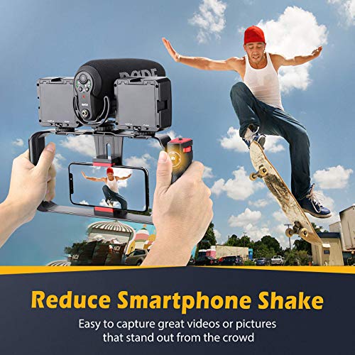 Zeadio Smartphone Video Cage Rig, Filmmaking Vlogging Case, Phone Stabilizer Tripod Mount with Wireless Remote Shutter Fits for All iPhone and Android Smartphones - style: Basic Version