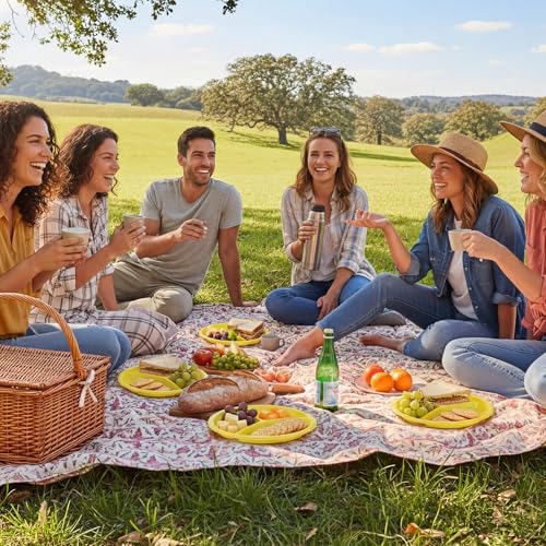 Umigy 100 Pcs 10 Inch 3 Compartments Divided Plastic Plates Bulk Colorful Disposable Heavy Duty Round Dinnerware for Party Valentine Wedding Birthday(Yellow) - color: Yellow