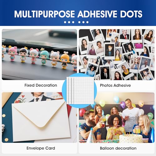AROIC 1000 Pcs Double Sided Sticky Dots, Easy to Peel Nano Adhesive Dots, Clear Removable Sticky Tack, Strong Adhesive Gel Double Sided Tape Dot for Balloons, Posters, Home, Office, DIY Crafts - size: Rectangular - 0.31 x 0.51 inches