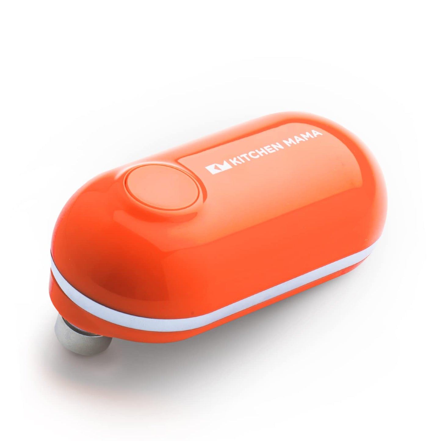 Kitchen Mama Mini Electric Can Opener Smooth Edge: Opens Can with One Press - Ultra-Compact, Hands-Free, Safe, Cordless, Seniors with Arthritis, Automatic, Battery Operated Appliances (Orange)