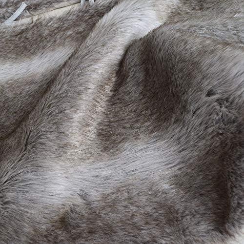 Deluxe Multi Colors, Grey Stripe and Beige Faux Fur Christmas Tree Skirt - 36 inch