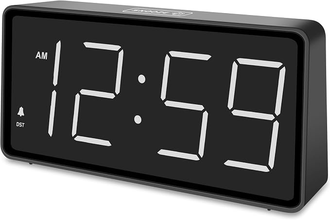Peakeep Battery Operated Digital Alarm Clock for Bedrooms Big Numbers
