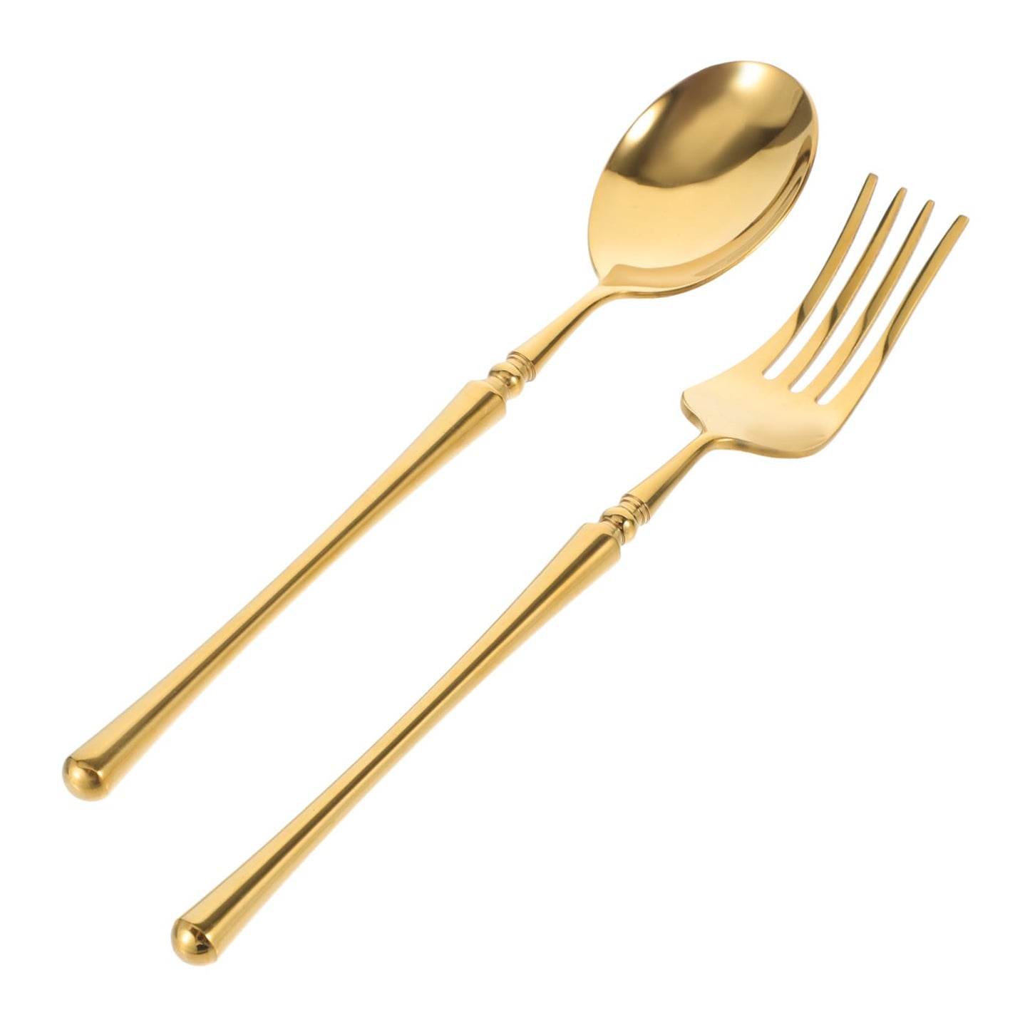 DECHOUS Stainless Steel Flatware Glossy Dessert Spoon and Appetizer Fork Household Cutlery Kit with Firm Grip for Daily Dining and Restaurant Use