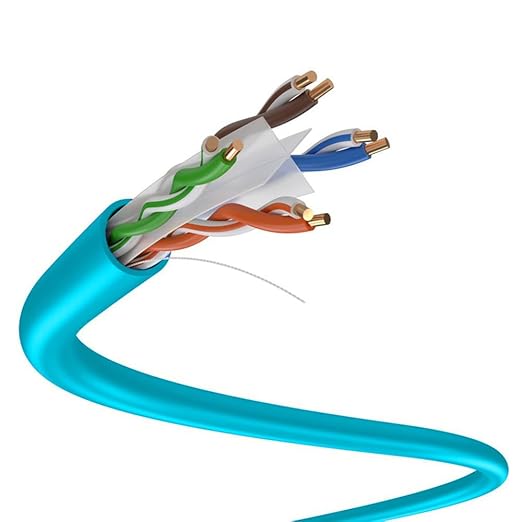 Dripstone CAT6 Ethernet Cable 1000ft Bulk Network LAN Wire 23AWG Solid UTP 550MHz High-Speed Internet Cable Gaming, Streaming, Office, Home Use, Pull Box, Cat6 Bulk, Stable Connectivity - Aqua