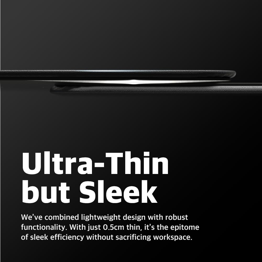 POUT H3 Wireless Charging Mouse Pad – Qi-Enabled Fast Charger Built into Sleek Desk Mat, Compatible with Phones, Earbuds & More(Dust Gray)