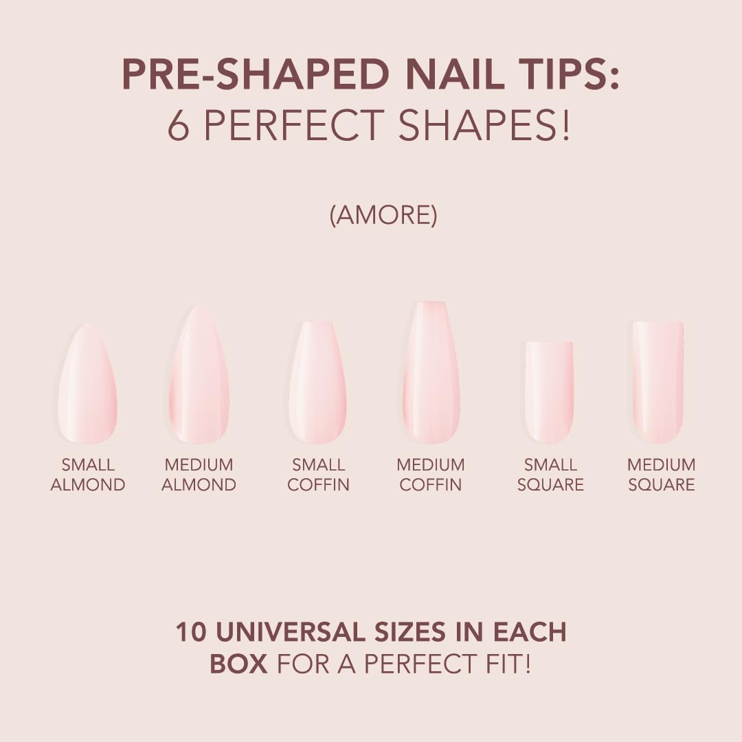 Kiara Sky Professional Nails *NEW* Cover Gelly Tip Case Soft Gel Nail Extensions (Coffin Medium - Amore)