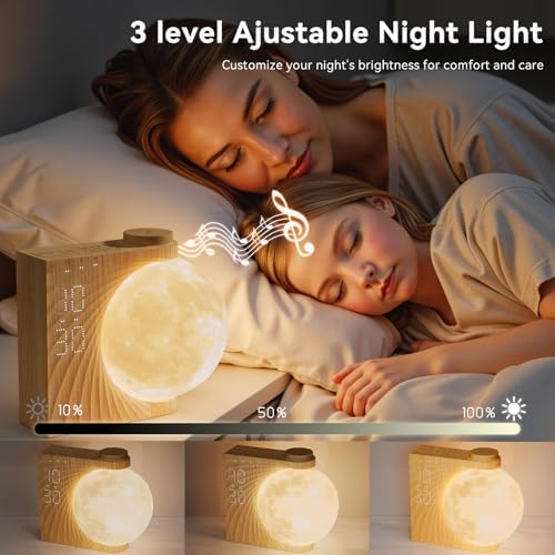 RETEYUNG Sunrise Alarm Clocks Sound Machine Moon Lamp for bedrooms