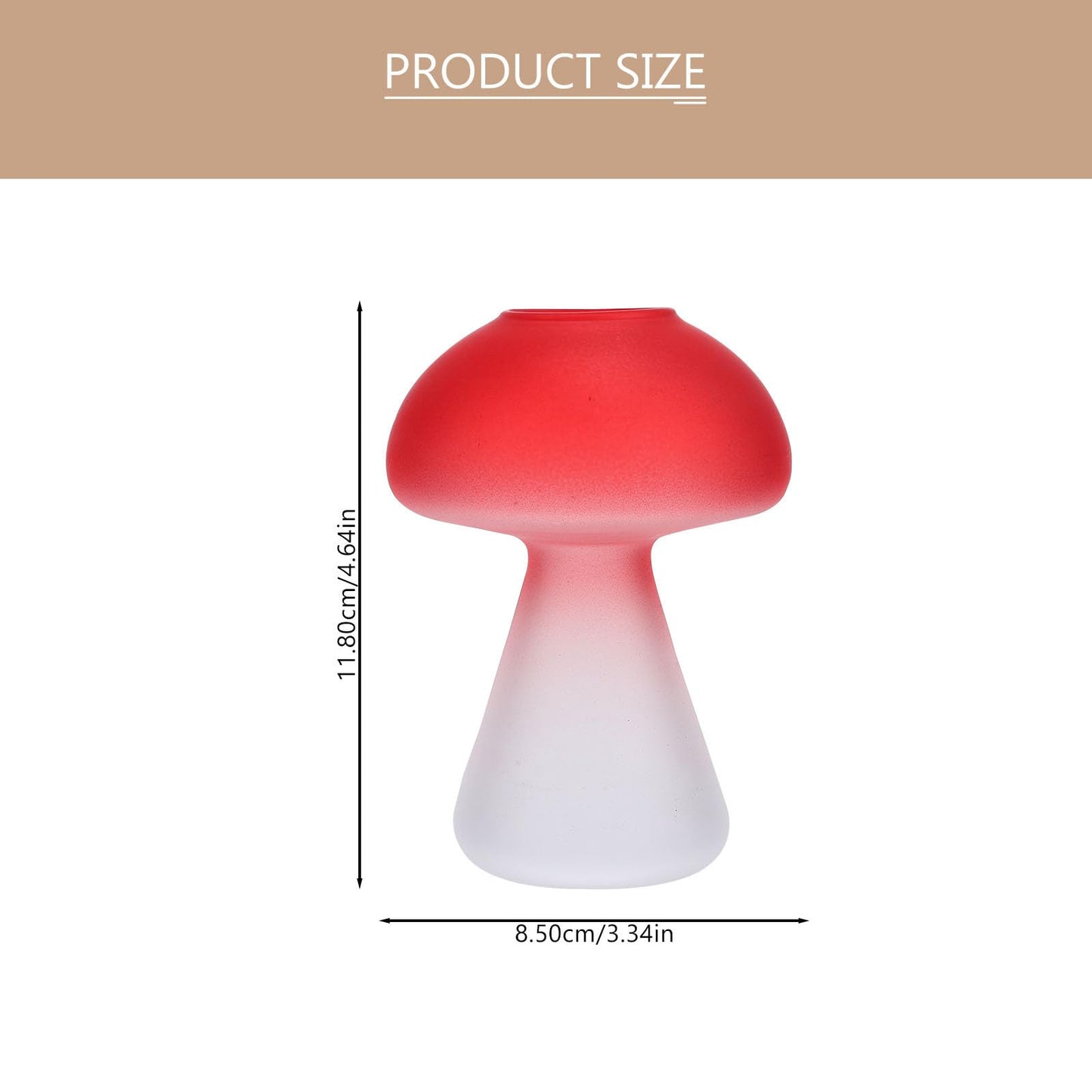 SOLUSTRE 3pcs Glass Mushroom Hydroponic Vases Set, Red Decorative Flower Terrarium Vases for Home Desktop Plant Propagation and Floral Arrangements