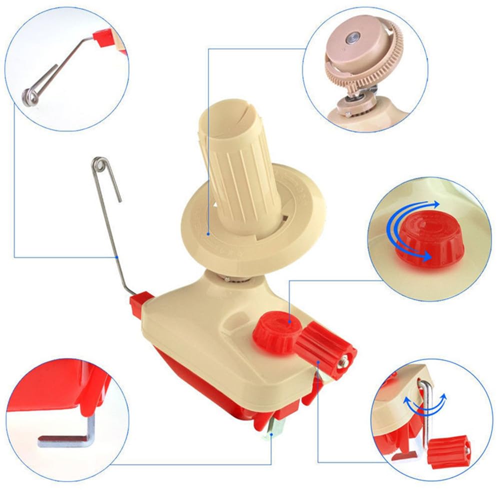 Ball Winder, Convenient Yarn Winder, Ball Winder Suit for Yarn Swift with Easy Installation, 1 Scissor + 20 Gauge Knitting Needles + 4 Sizes of Pom Pom Makers (26)