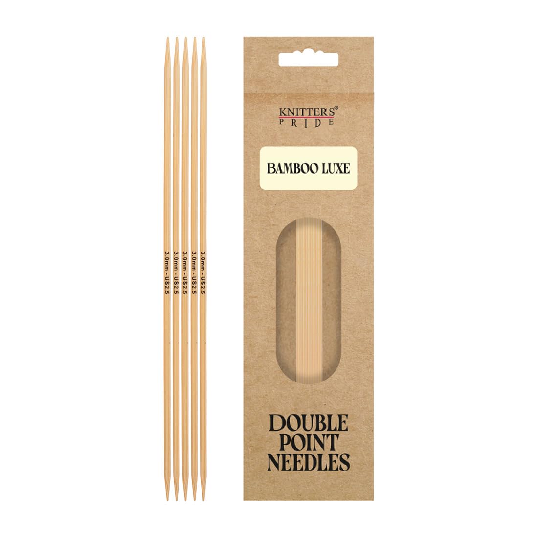 Knitter’s Pride Bamboo Luxe Double-Pointed Needles 6"" (15cm) – US Size 2.5 (3mm)