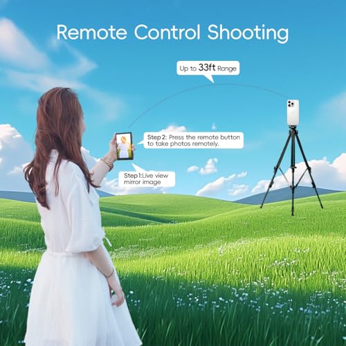 Magnetic Phone Vlog Selfie Monitor Screen, Back Camera Monito with Remote Controller, 1080P Display Wireless Connect, Compatible with iPhone/Android Phones, for Vlog, Live Stream, Travel Selfies