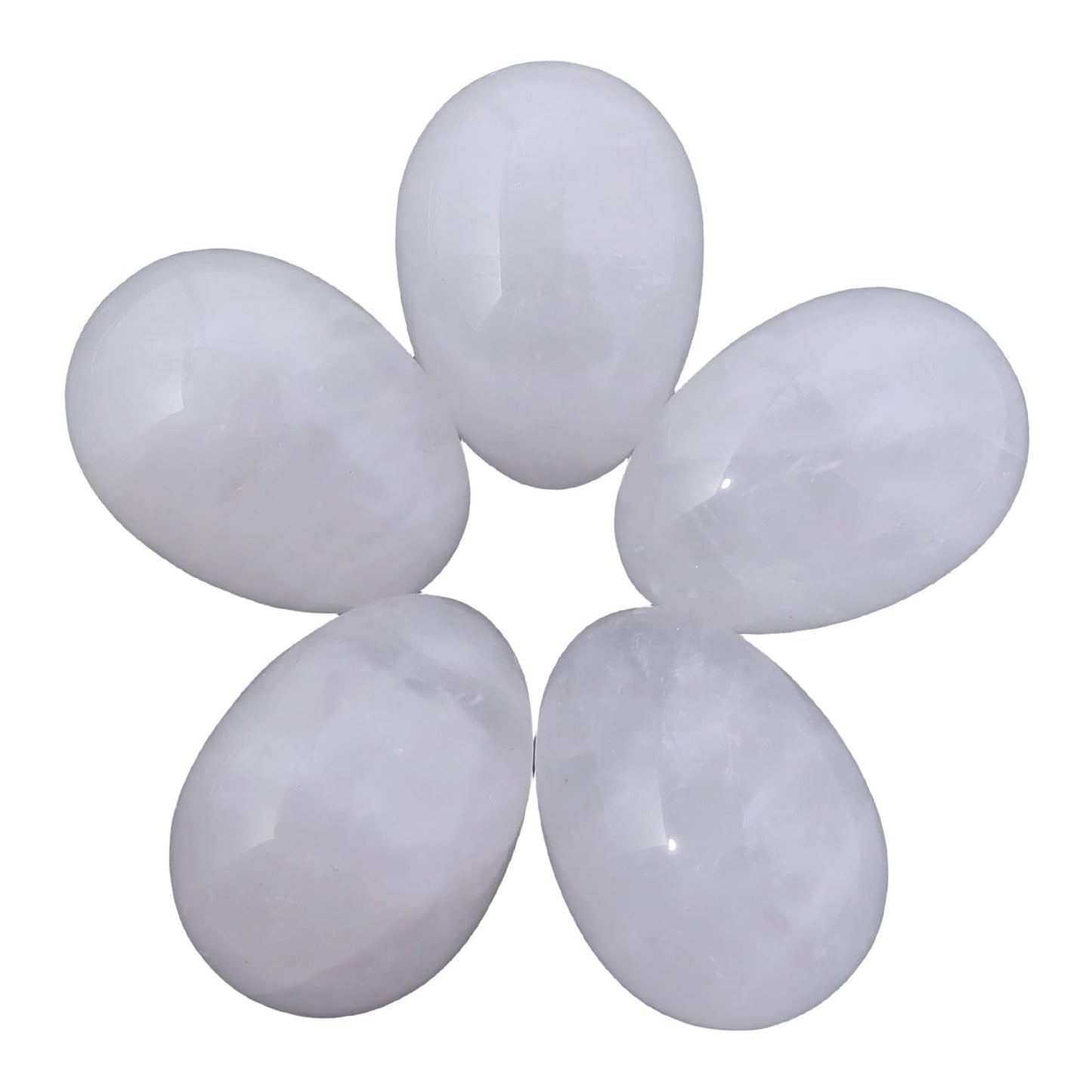 favoramulet Polished Stone Egg for Easter Day, Palm/Pocket/Worry Enegry Healing Crystal Display Sphere Figurine Fengshui, Rock Quartz 1.8" x 1.3"