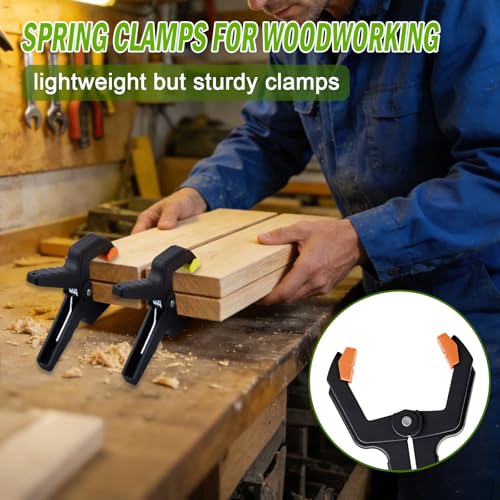 16 Pack Spring Clamps Heavy Duty - 3.5 Inch Wood Clamps for Woodworking, Spring Clips Clamp for Crafts,Photography Backdrop, Balloon Arch and More with Non-Slip Handles and Adjustable Jaw Pads,Yellow - size: Yellow-16 Pack