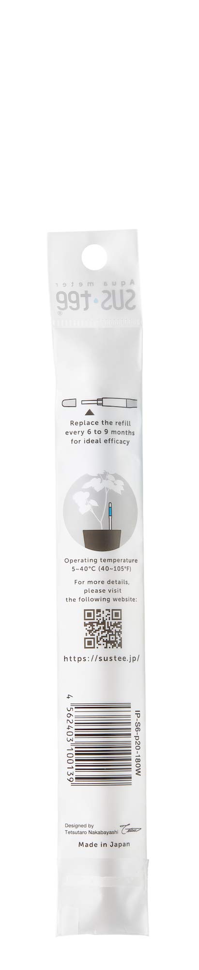 Sustee Aquameter Medium (Green Refillable) - Plant Soil Moisture Sensor - Best for Potted Plants - Probe, Meter, Indicator