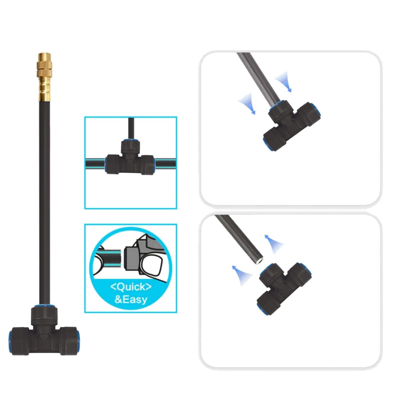 New drip Irrigation kit, Automatic Garden Watering System, Quick Connector and 360-degree Bending Dropper atomizing Copper Nozzle, Garden Plant Lawn Courtyard Watering System. (50FT)
