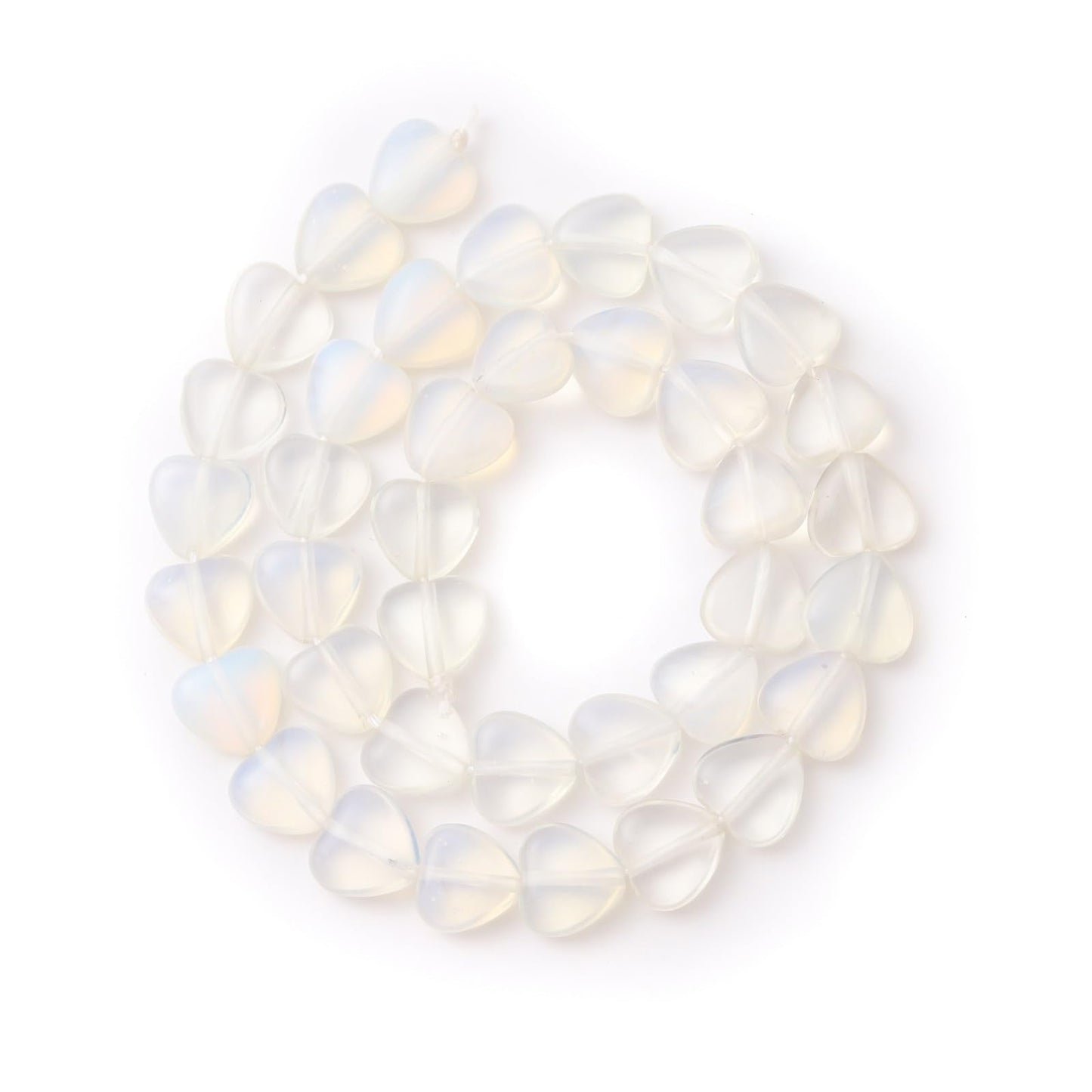 Natural Heart Shaped Opal Stone Beads 10mm Loose Crystal Healing Beads for DIY Necklace Bracelet Making Gemstone Craft Supplies