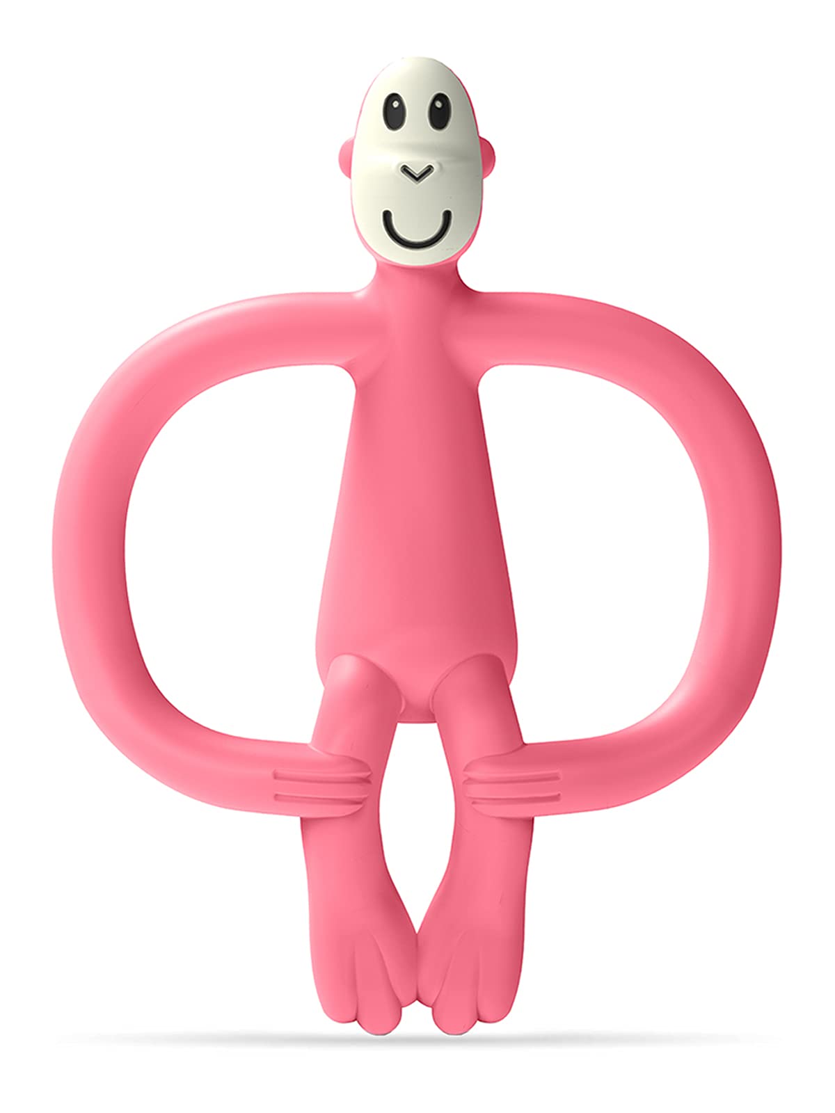 Matchstick Monkey Silicone Teether & Gel Applicator – Silicone Baby Teether, Easy-to-Grip, BPA-Free, Supports Self-Soothing & Early Brushing, 3 Months+, 4 Inches, Pink