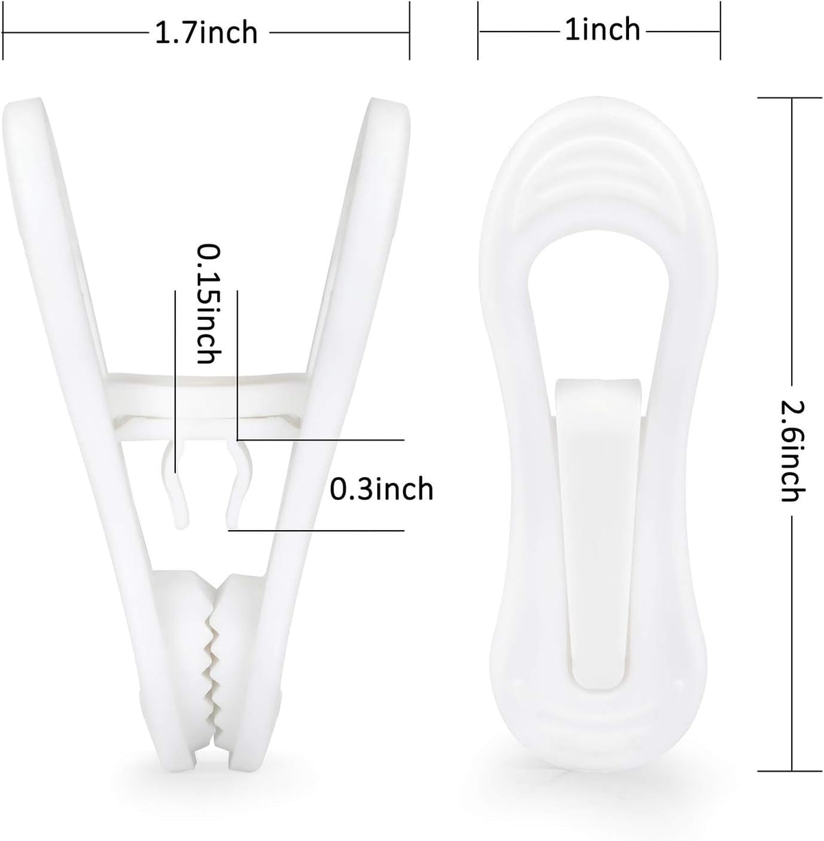 White Plastic Hanger Clips (50 Count)