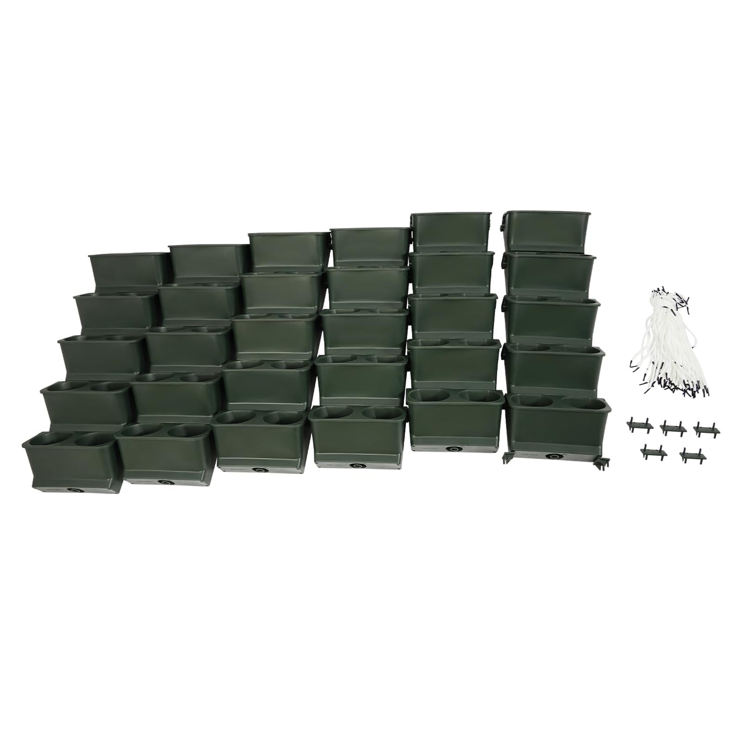 30-Piece Vertical Wall-Mounted PP Planter, Indoor Outdoor Green Wall Garden Planter Kit, Garden Self Watering Wall-Mounted Planter Plant Flower Pot Holder for Home, Office, Balcony
