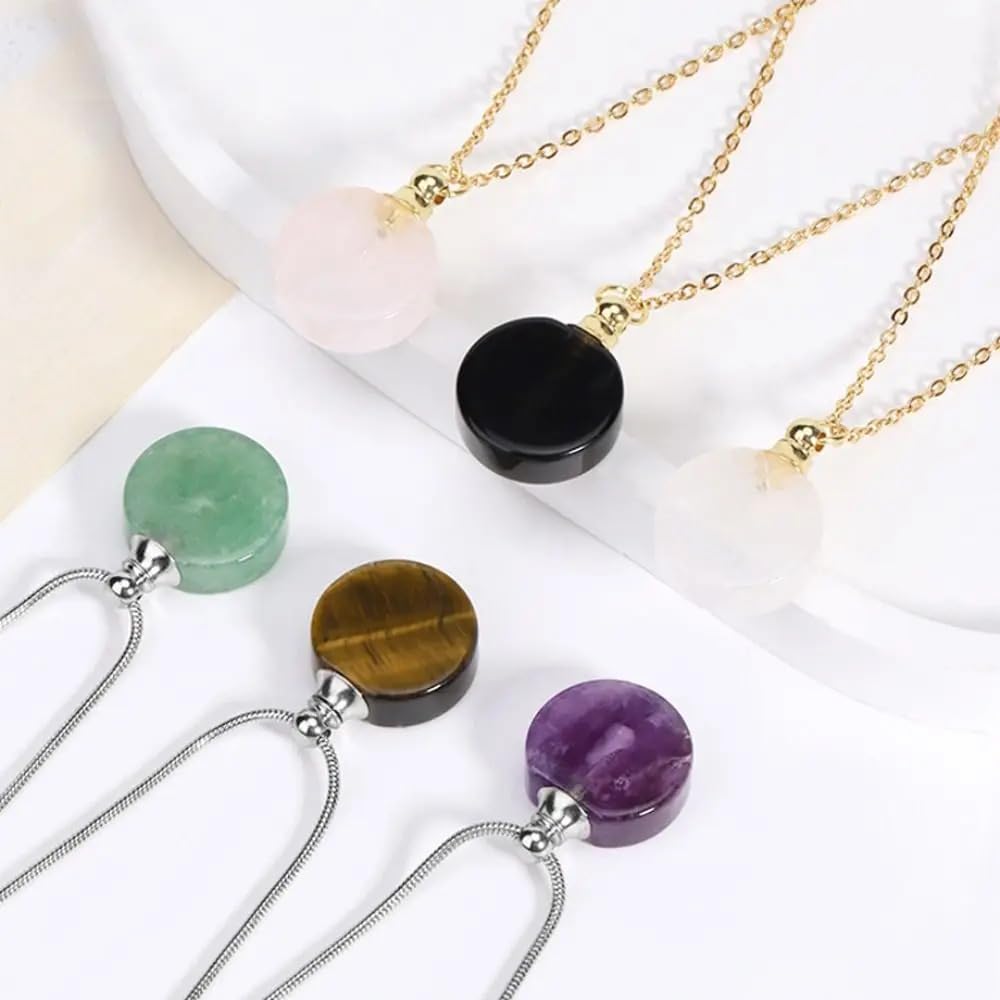 Generic 925 Sterling Silver & 14K Gold Filled Essential Oil Necklace for Women & Men, Clay Core, Neutral