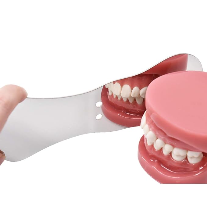 Angzhili 1 piece Dental Photography Mirrors Dental Orthodontic Mirror Stainless Steel Single Sided Photographic Occlusal Mirror,Bendable Dental Oral Mirror Intra-Oral Reflector(D type)