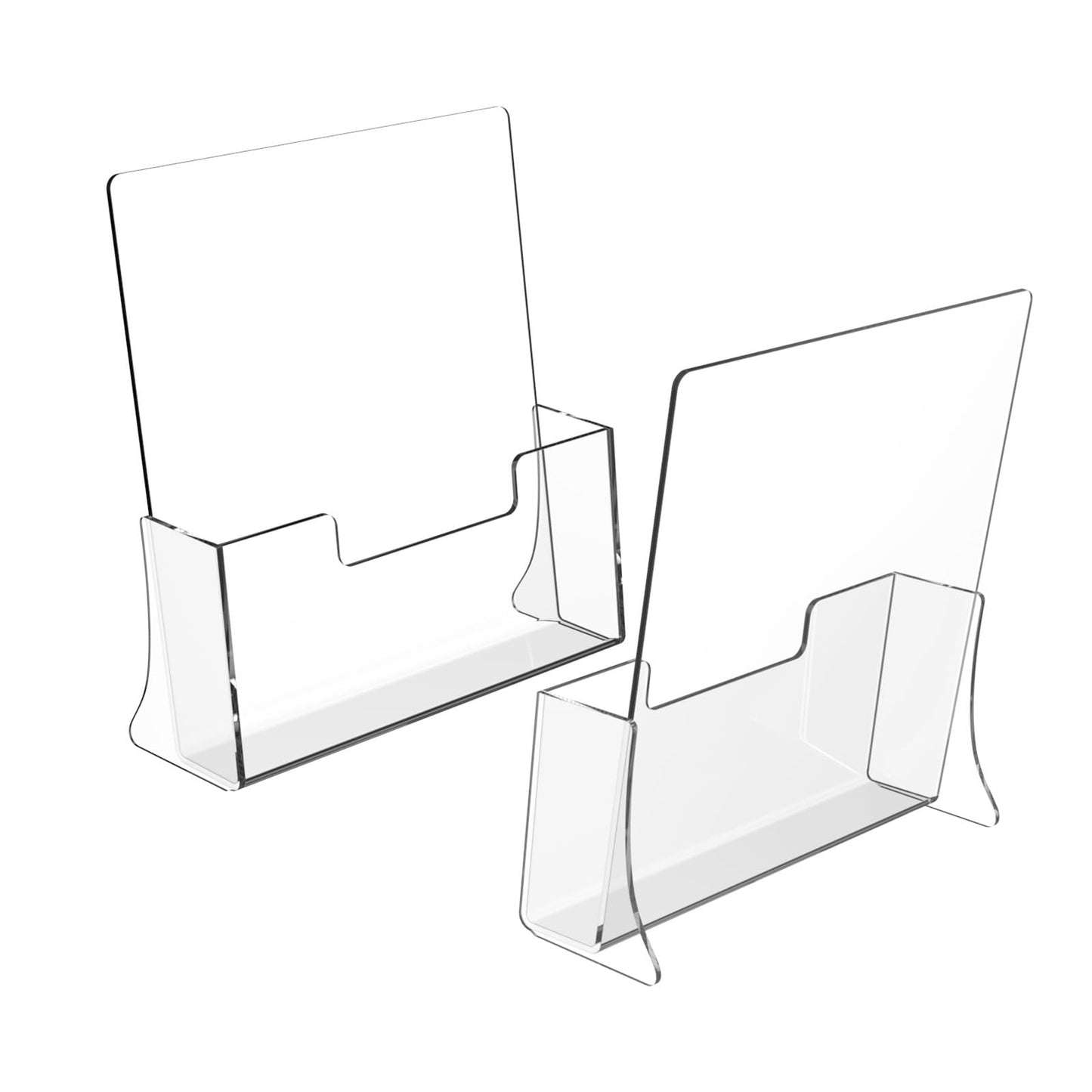 4 Pack Acrylic Brochure Holder 8.5 x 11 inches, Clear Acrylic Literature Holder, Plastic Flyer Stands for Displaying Magazines, Pamphlets, Documents, Booklets, Menu, Journals Countertop Organizer