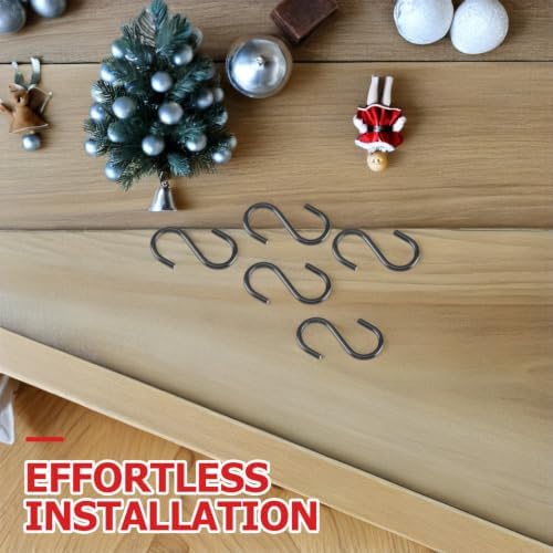 100pcs Mini S Shape Hooks 1/2 Inch Black Wire Ornament Connectors