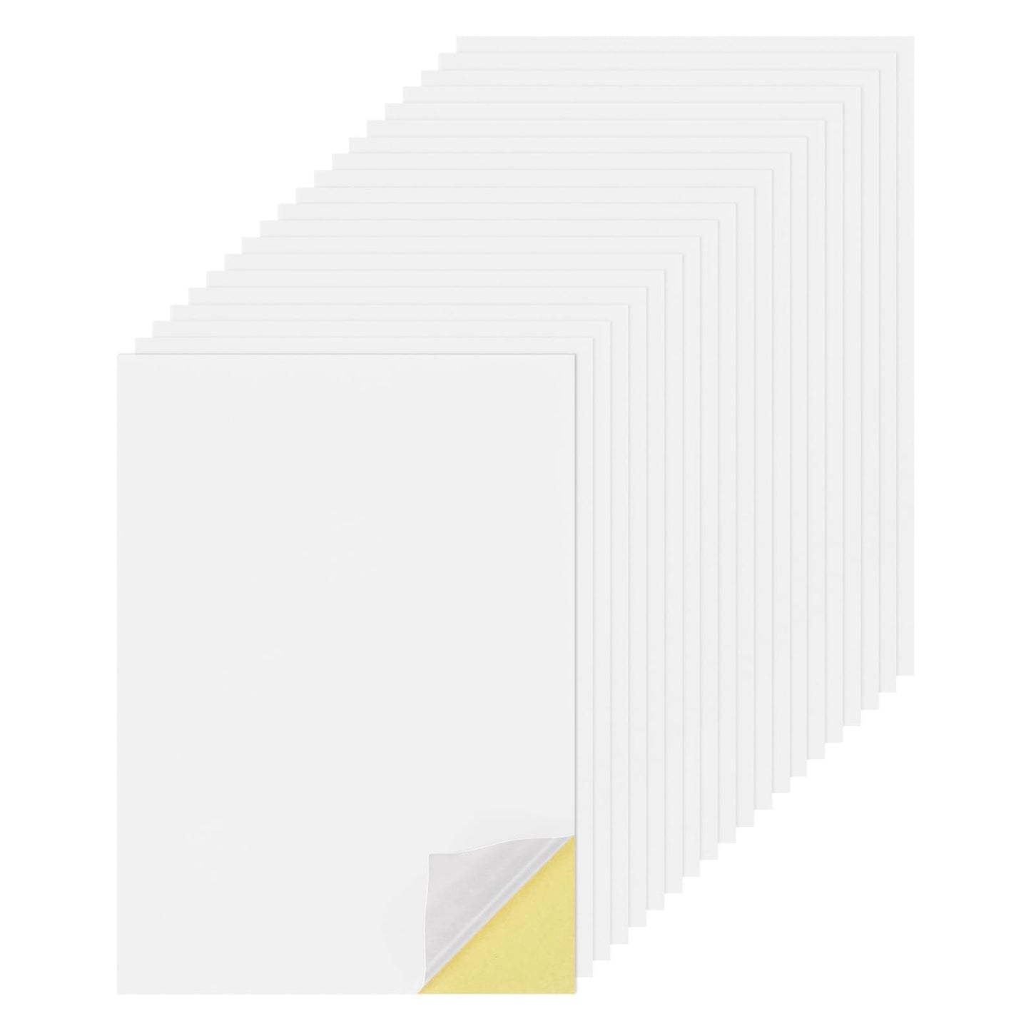 MECCANIXITY 50 Sheets Printable Sticker Paper, 8"x12" A4 Self Adhesive Sticker Backing Paper 250gsm for Craft Scrapbooking Inkjet Printer, White Matte