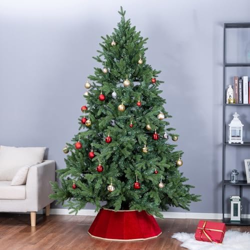 Blissun Christmas Tree Collar, Velvet Foldable Christmas Tree Ring, Christmas Tree Skirt for Artificial Christmas Trees Decoration