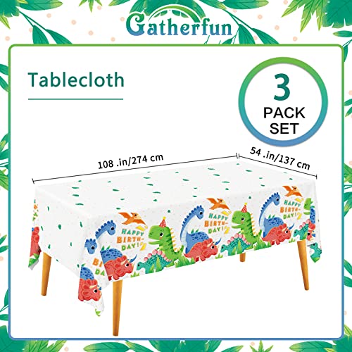 Dinosaur Party Supplies Disposable Tablecloth - Waterproof Plastic Rectangular Table Cover for Boys Kids Birthday, Baby Shower Decorations - 3PCS 54 X 108 Inch - style: dinosaur