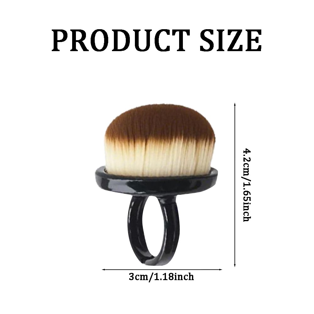 YANGSHINE 10PCS Nail Dust Brushes, Lightweight Soft Small Dust Brush Nails, Portable Nails Dusting Cleaning Brush Ring for Makeup Nail Art, Black